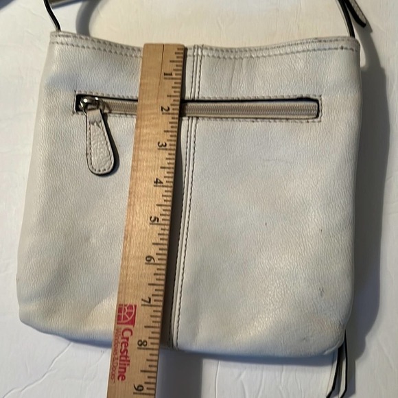 Franco Sarto white leather crossbody zip closure and pockets adjustable strap - Picture 10 of 16